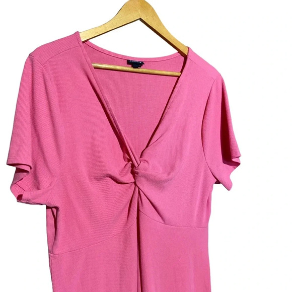 TORRID‎ Coral Mini Rib Knit Twist Front Skater Dress Size 2 ( 2X ) - Picture 4 of 7